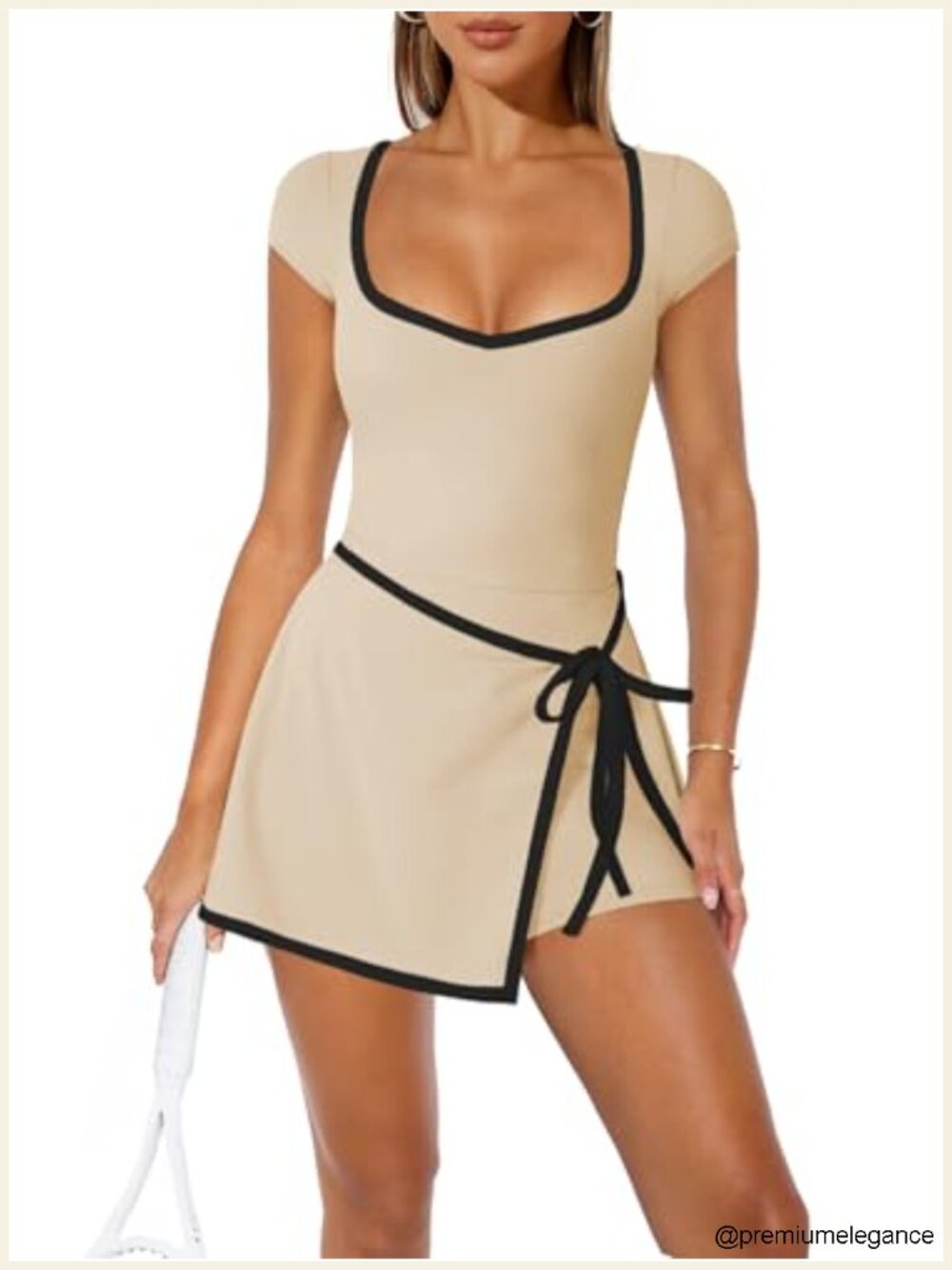 Women's Athletic Tennis Romper Dress Golf Workout Active Jumpsuit with Built-in